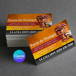 Tacos de Trompo Visitenkarte, Taquizas Visitenkarte, Mexikanische Küche Visitenkarte Vorlage