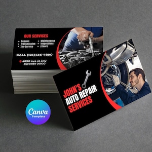 Auto Reparatur Visitenkarten Vorlage