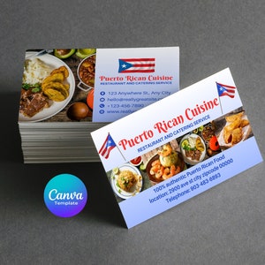 Visitekaartje Puerto Ricaanse restaurant, visitekaartje Puerto Ricaanse keuken