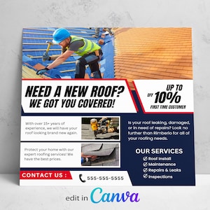 Roofing Flyer Template, Roofing Company Flyer Template