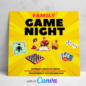 Game Night Flyer, Family Game Night Flyer template