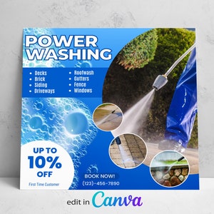 Powerwashing flyer template, Pressure washing flyer
