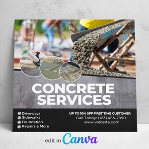 Flyer-sjabloon voor concrete diensten