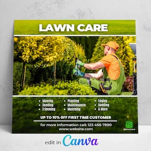 Lawn care services flyer template
