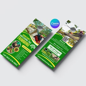 Tree Removal Door Hanger Template, Tree Trimming Door hanger, Lawn care door hanger, Landscaping door hanger