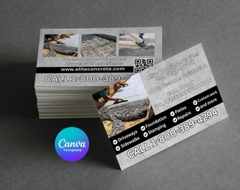 Concrete Services Business Card Template