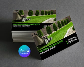 Landscaping business card canva template