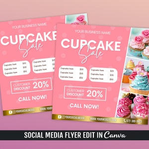 Cupcake Sale Flyer Template, Cupcake Sale Price List Flyer