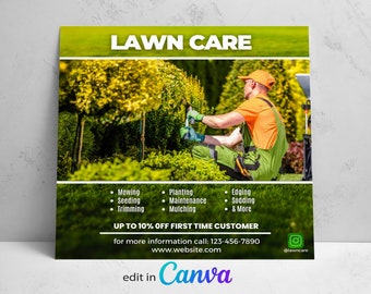 Lawn care services flyer template