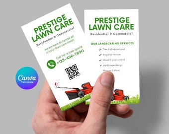 Lawn Care business card Template, Landscaping Business Card Template