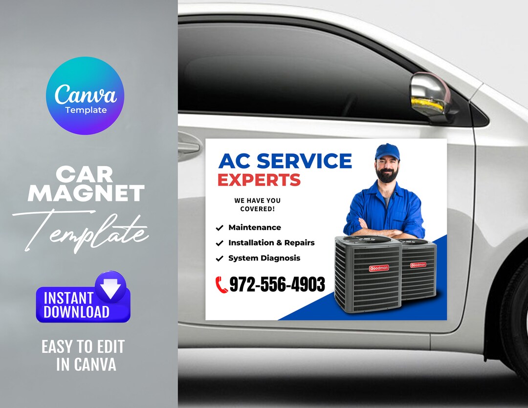 AC Services Car Magnet Template - Etsy