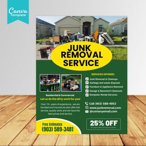 Junk Removal Flyer, Junk Removal Business flyer template