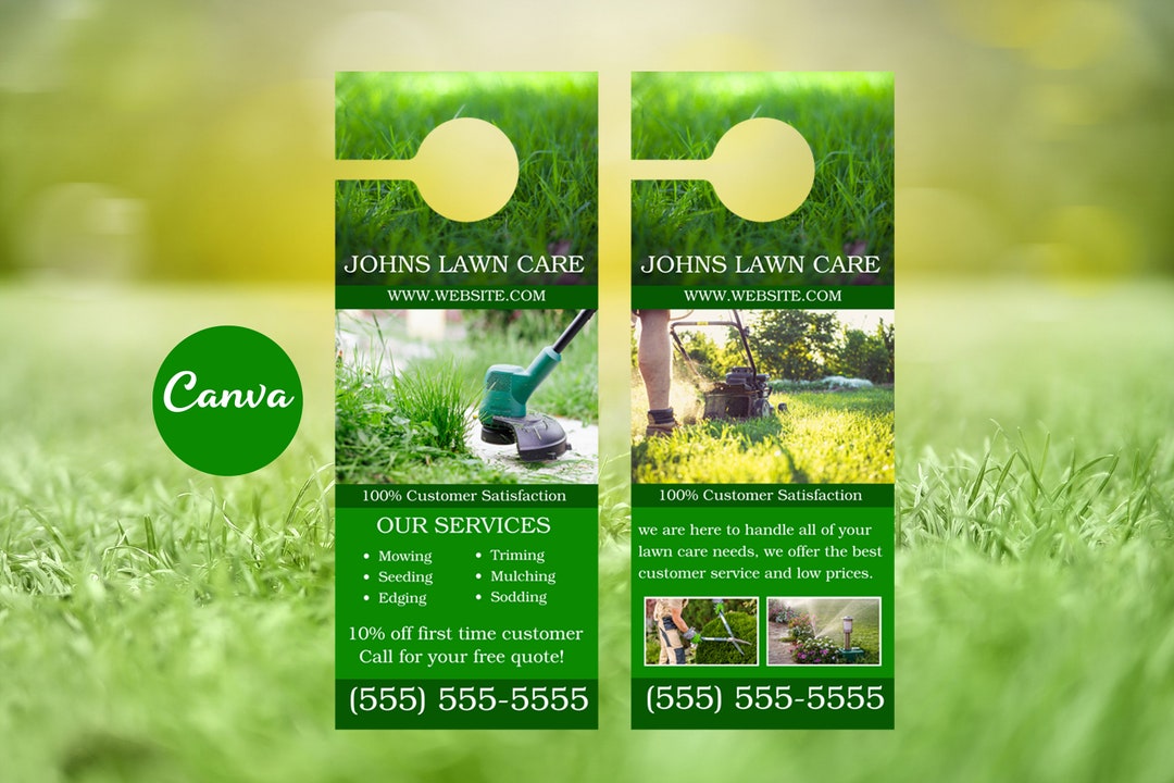 Lawn Care Door Hanger Template, Lawn Service Door Hanger Template