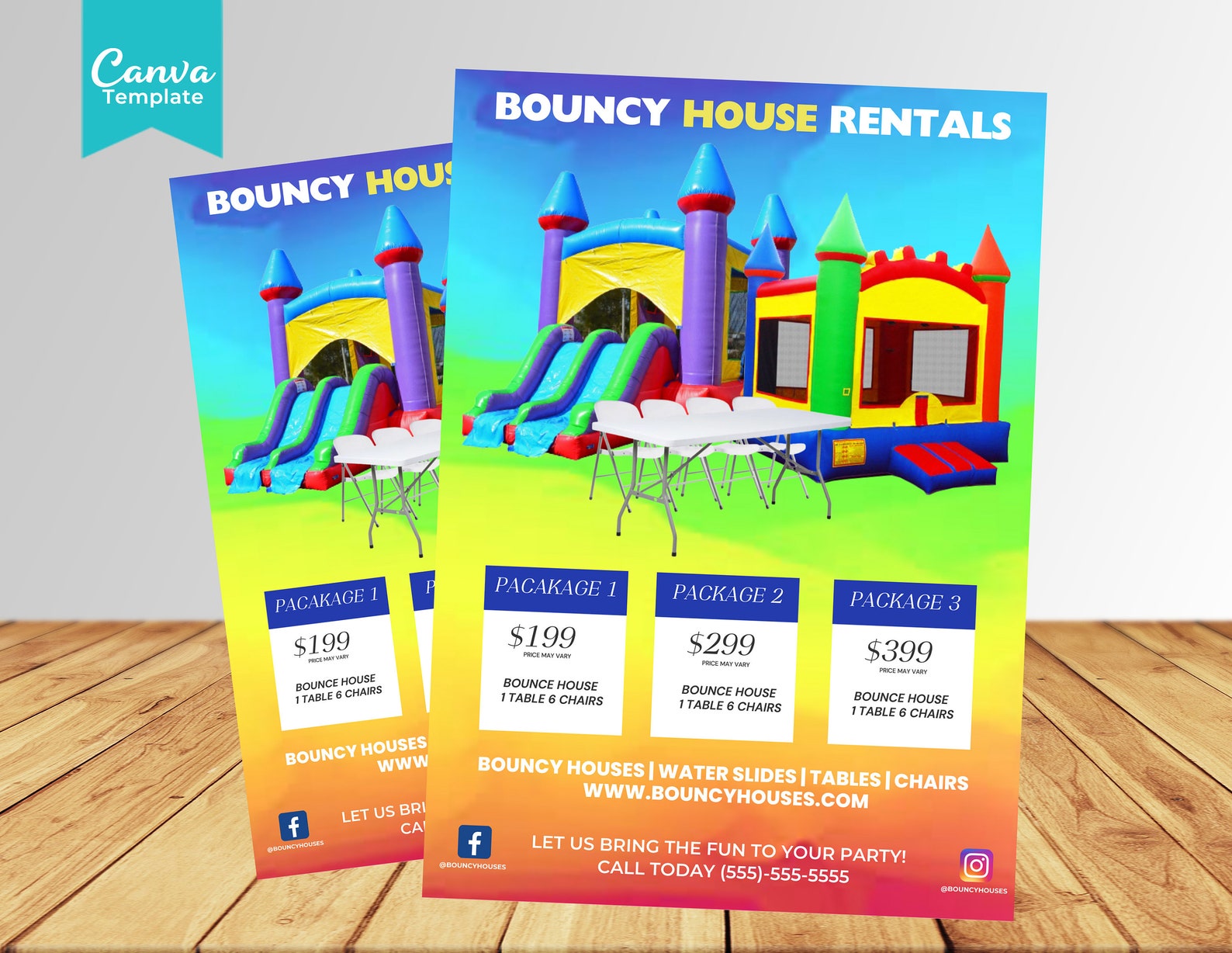 Bounce House Flyer Template Etsy