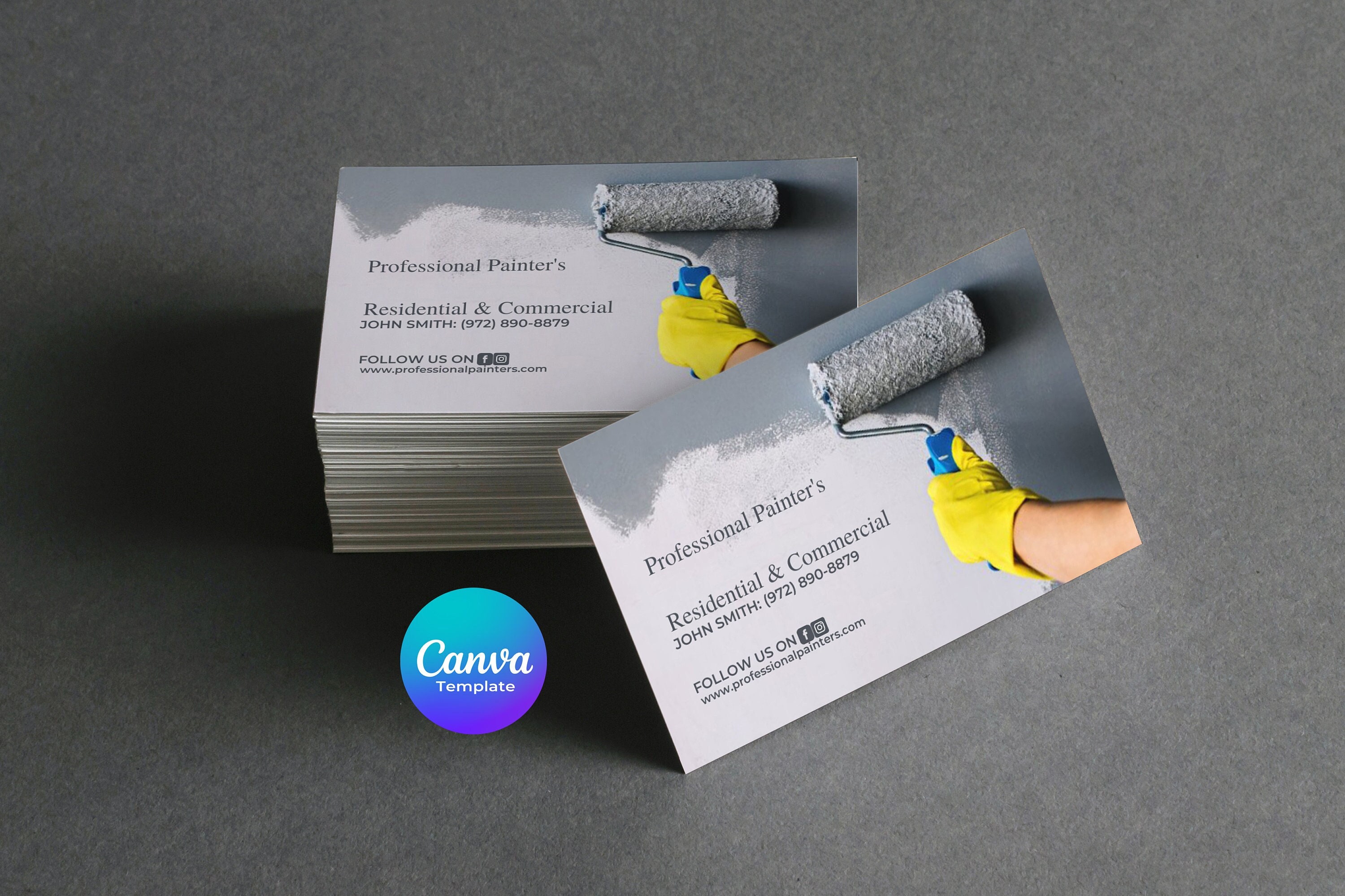 Painting Services Business Card Template Etsy