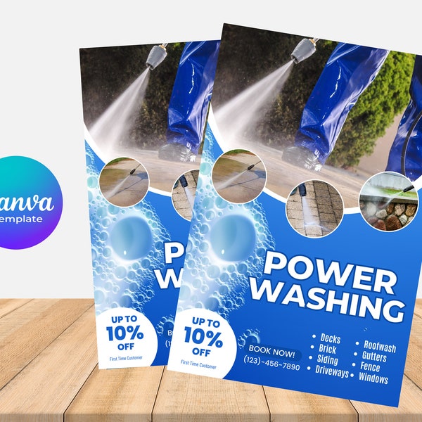 Power washing flyer template, Pressure washing flyer template