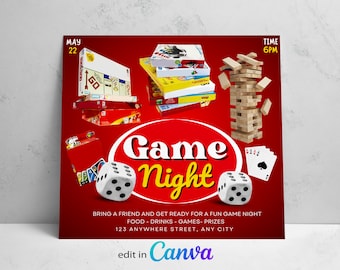 Game Night Flyer, Family Game Night Flyer template