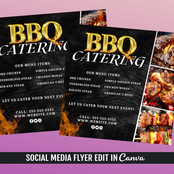 Bbq Catering Menu Template Etsy Bbq Catering Menu Template Etsy