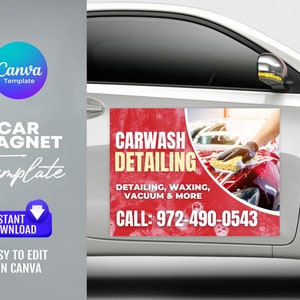Carwash Business Car Magnet Template