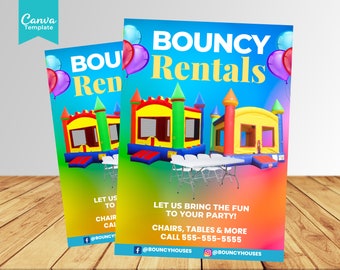 Bounce House Flyer Template Etsy