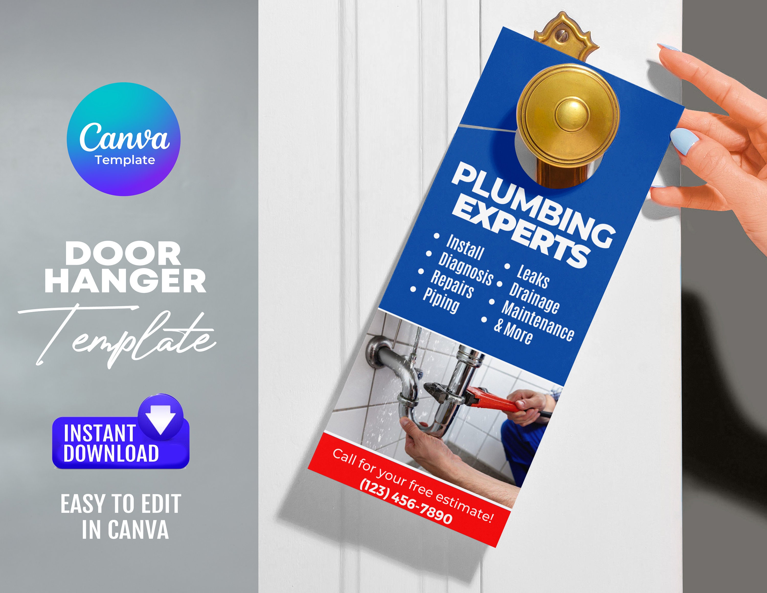 Plumbing Door Hanger (Canva Template)