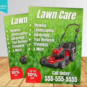 Lawn Care Service Flyer Template, Landscaping Flyer Template