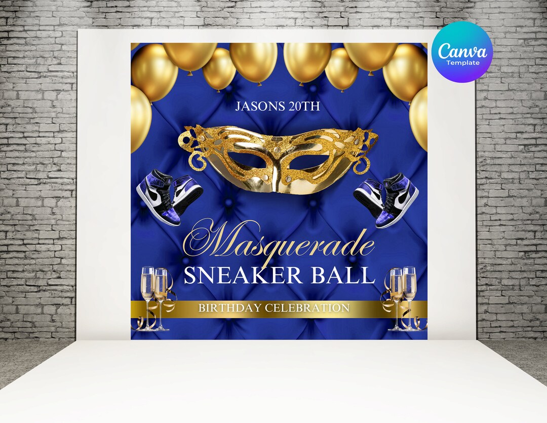 Masquerade Back Drop Template, Masquerade Sneaker Ball Back Drop Etsy