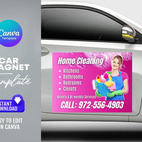 Cleaning Business Car Magnet Template