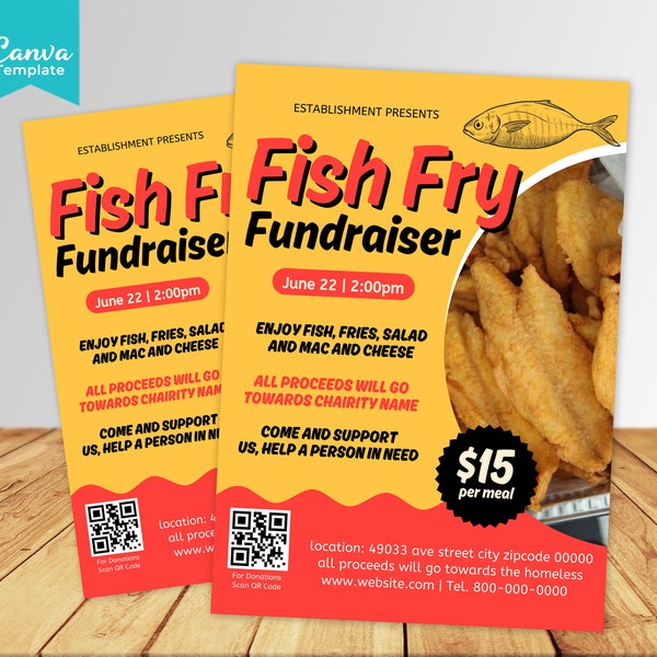Fish Fry Fundraiser Flyer Template, Fish Fry Flyer Template