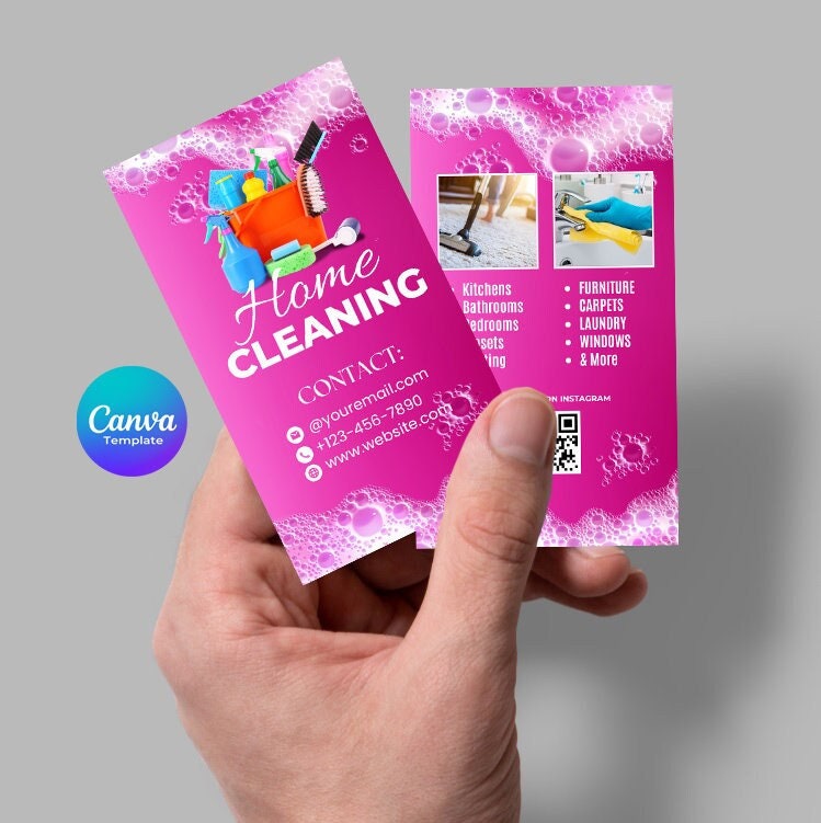 Cleaning business card template