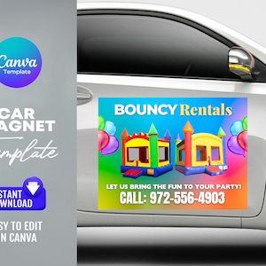 Bounce House Business Car Magnet Template