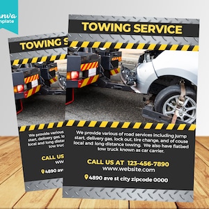 Towing Service Flyer Template, Towing Business Flyer, Towing Company Flyer