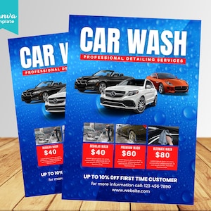Carwash Flyer Vorlage, Auto Detailing Flyer Vorlage