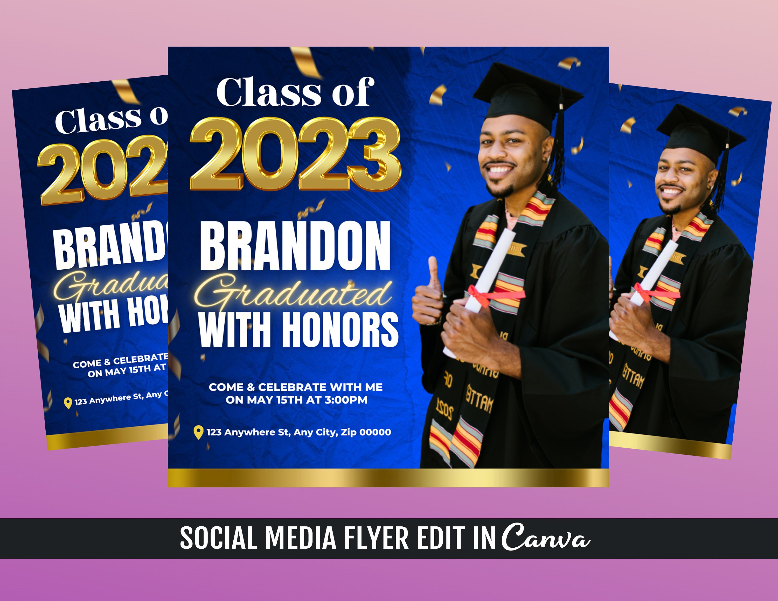 Graduation Flyer Template - Etsy