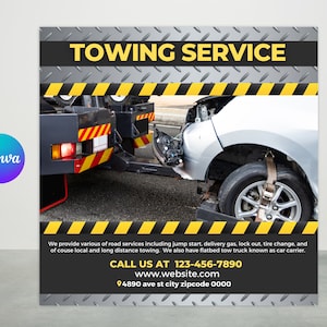 Towing Service Flyer Template, Towing Business Flyer, Towing Company Flyer