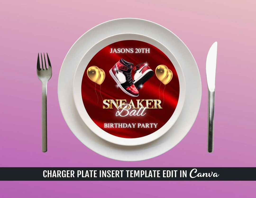 Sneaker Ball Charger Plate Insert Template Etsy