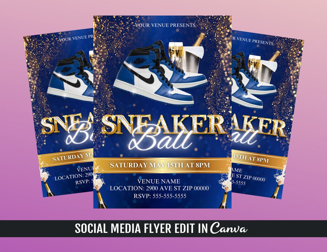 Sneaker Ball Flyer Template Etsy