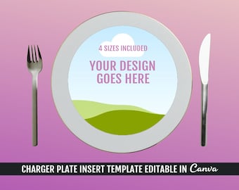 Charger Plate Insert Template, 4 sizes included