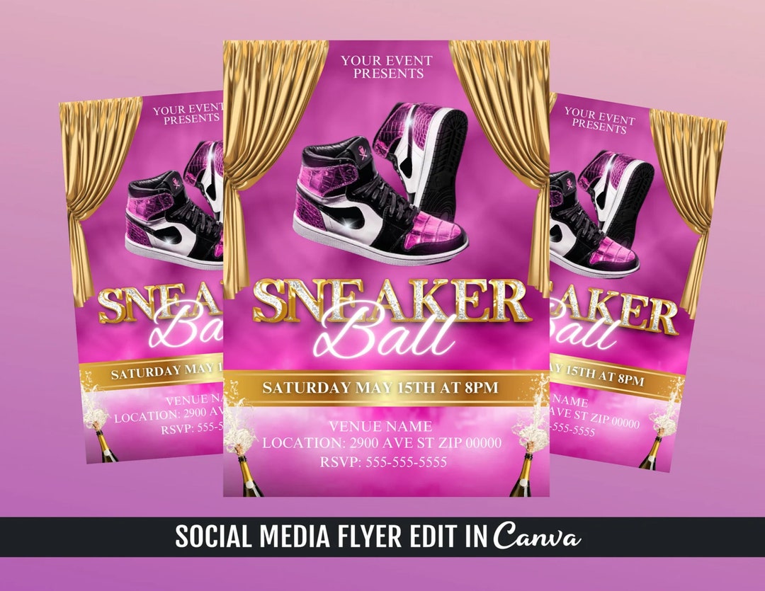 Sneaker Ball Flyer Template Etsy