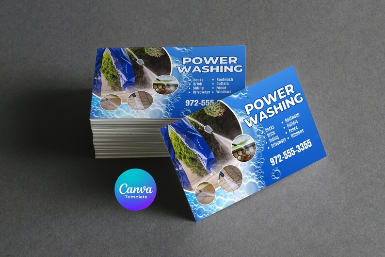 Power Washing Business Card Template Etsy