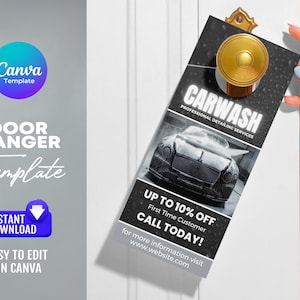 Car wash Door Hanger Template
