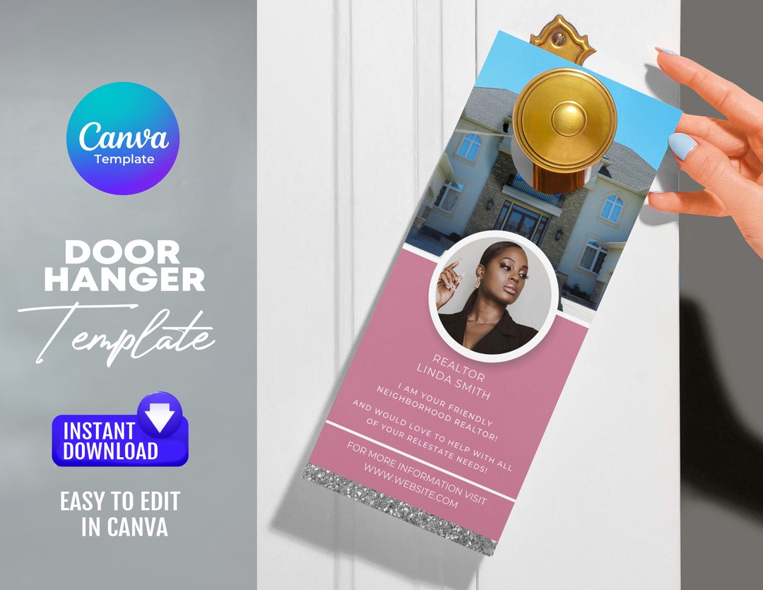 Realtor Door Hanger Template, Real Estate Door Hanger Template - Etsy