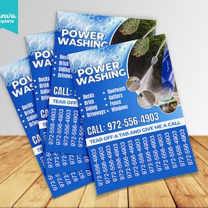 Power Washing Flyer Abreißen eines Tabs Vorlage