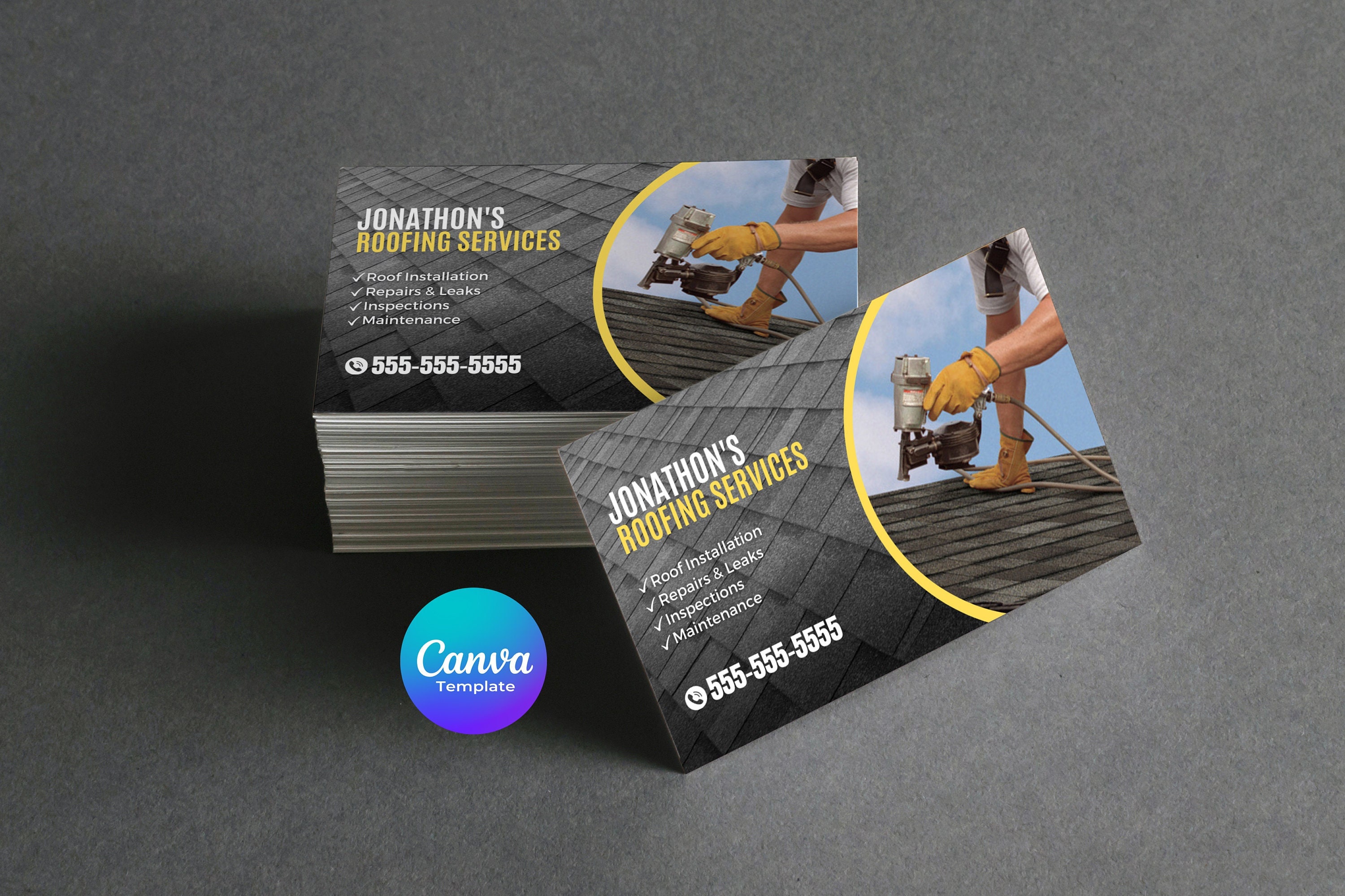 Roofing Business Card Template Etsy