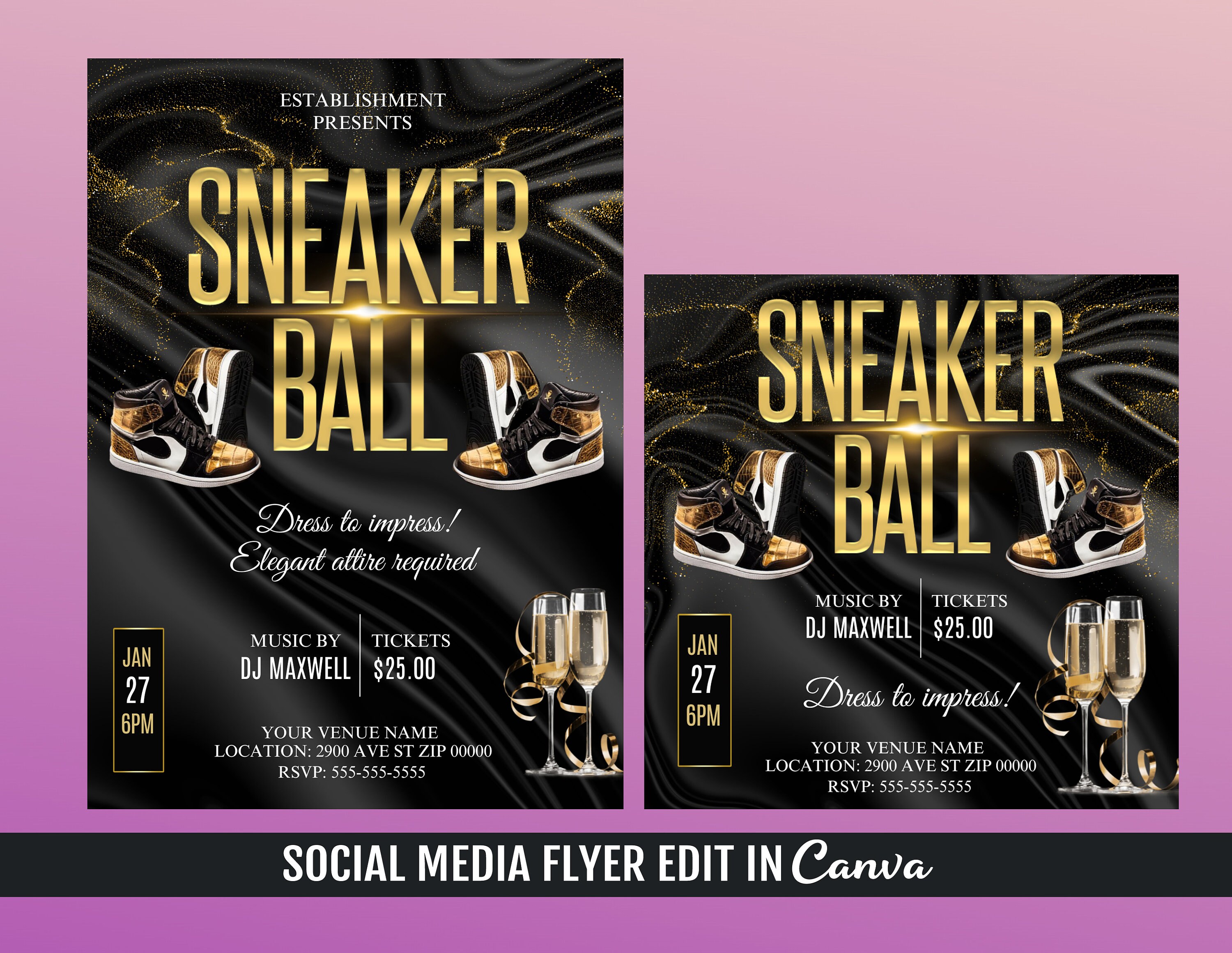 Sneaker Ball Flyer Vorlage