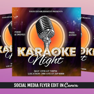 Karaoke night flyer template