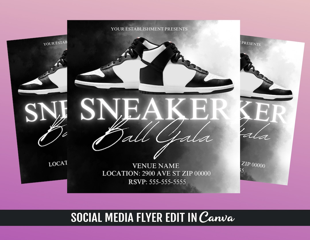 Sneaker Ball Flyer Template Etsy