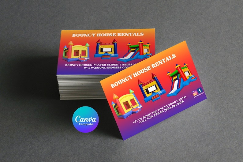 Bounce House Business Card Template Etsy bounce-house-business-card-template-etsy
