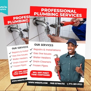 Plumbing services flyer template, Plumbing Business Flyer