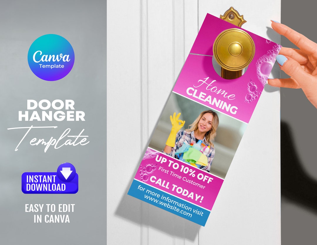 Cleaning Business Door Hanger Template - Etsy